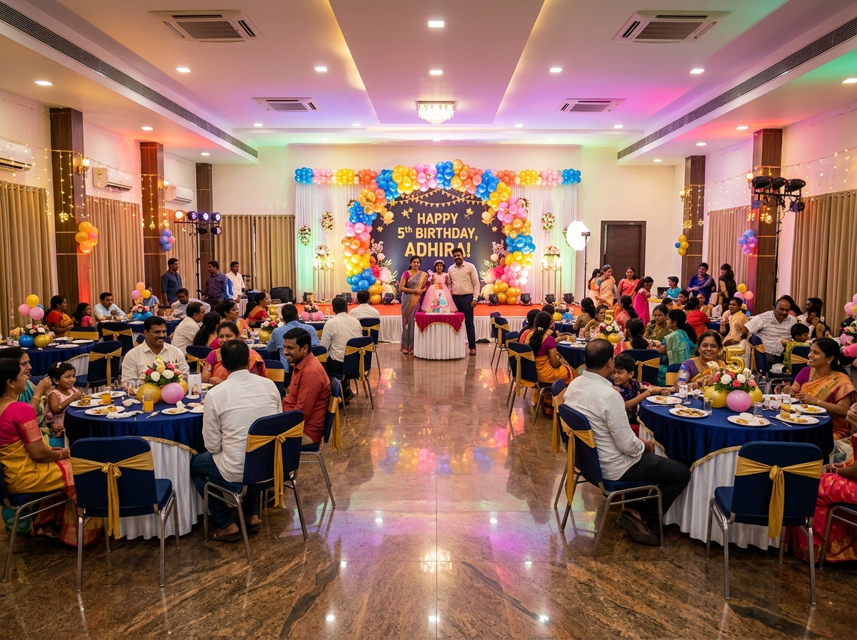 Family celebration and milestone party setup