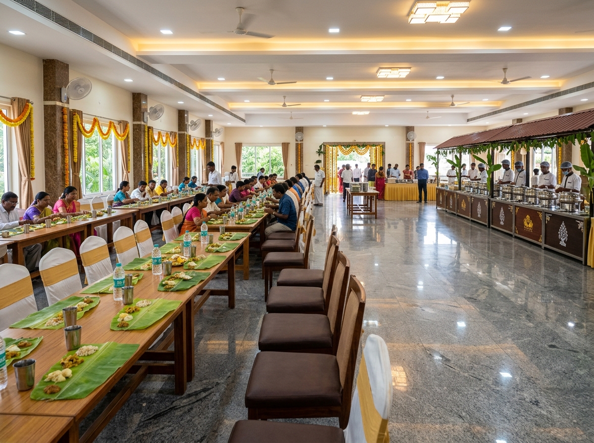 Dedicated dining hall with dining tables