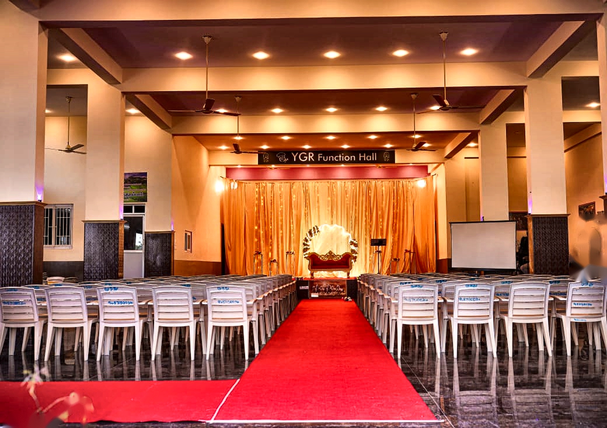 Real Central Aisle & Stage View YGR Function Hall