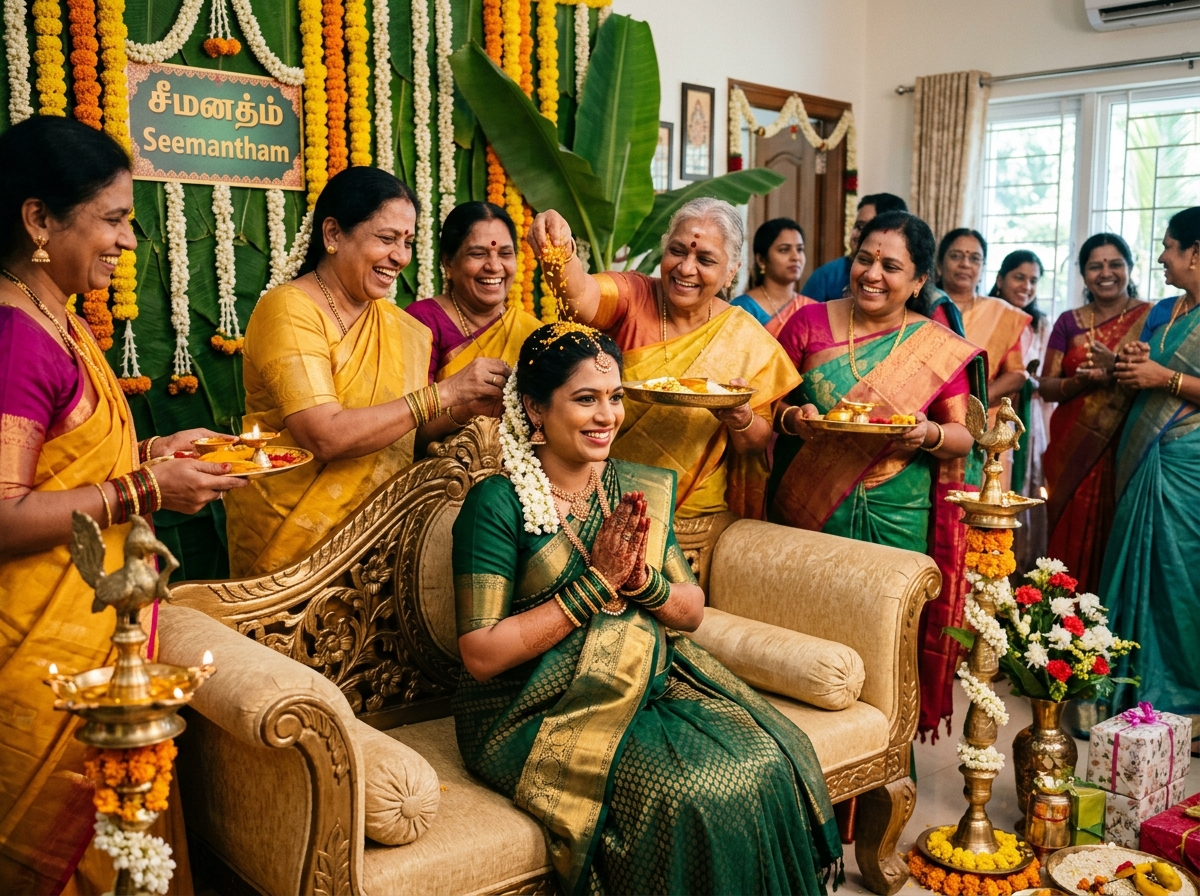 Traditional South Indian Seemantham Baby Shower